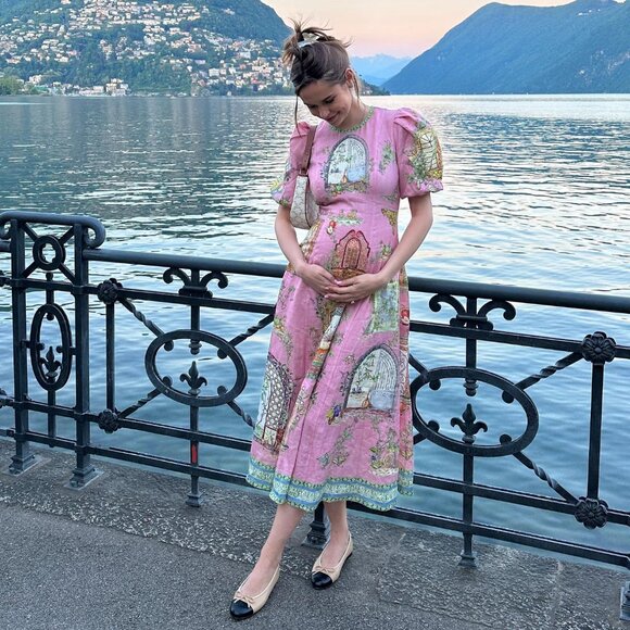 Alemais Monte Midi Dress Pink Print